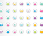 Colorful Media Player Buttons
