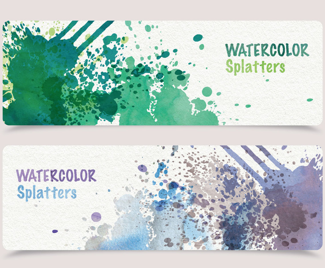 Watercolor Splatters Banners