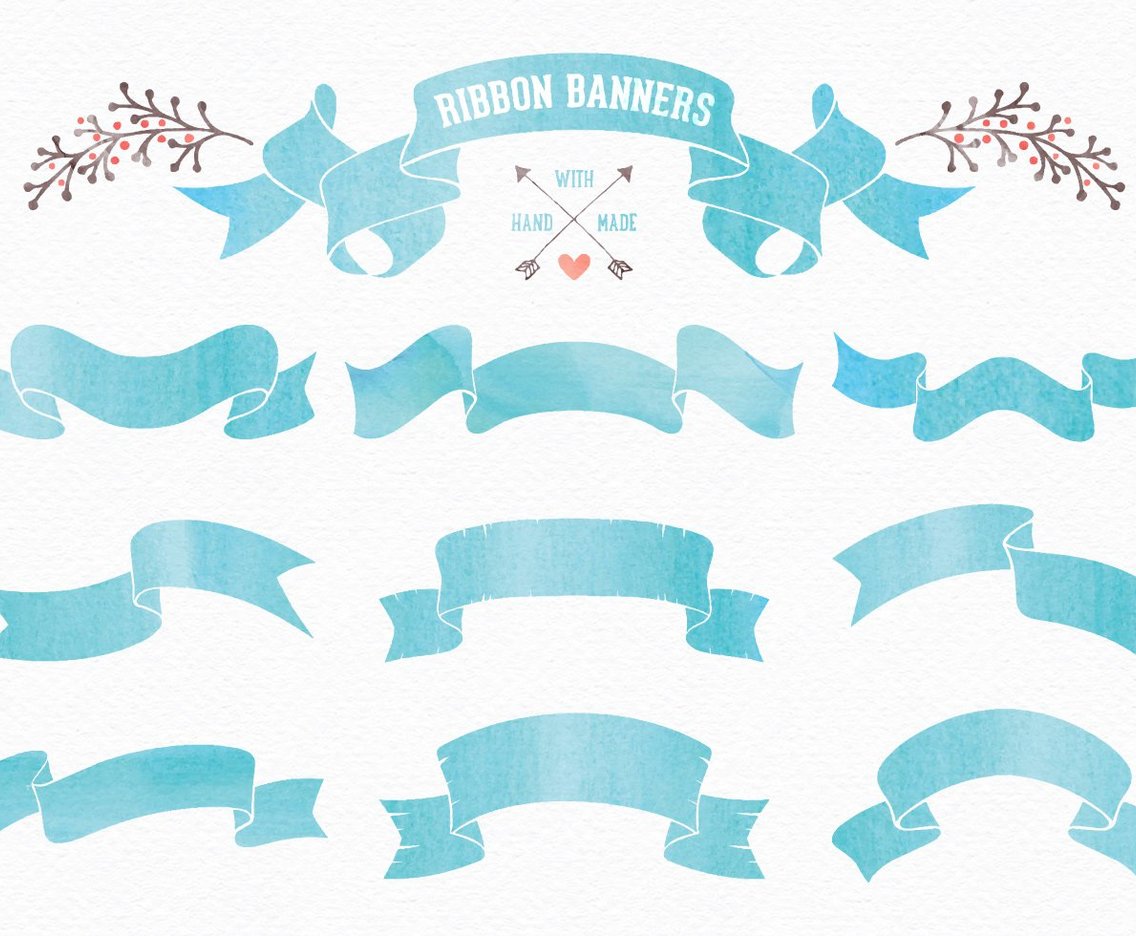 Watercolor Ribbon Banners