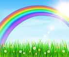 Beautiful Spring Rainbow Background