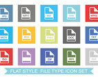 Flat Style File Type Icon Set
