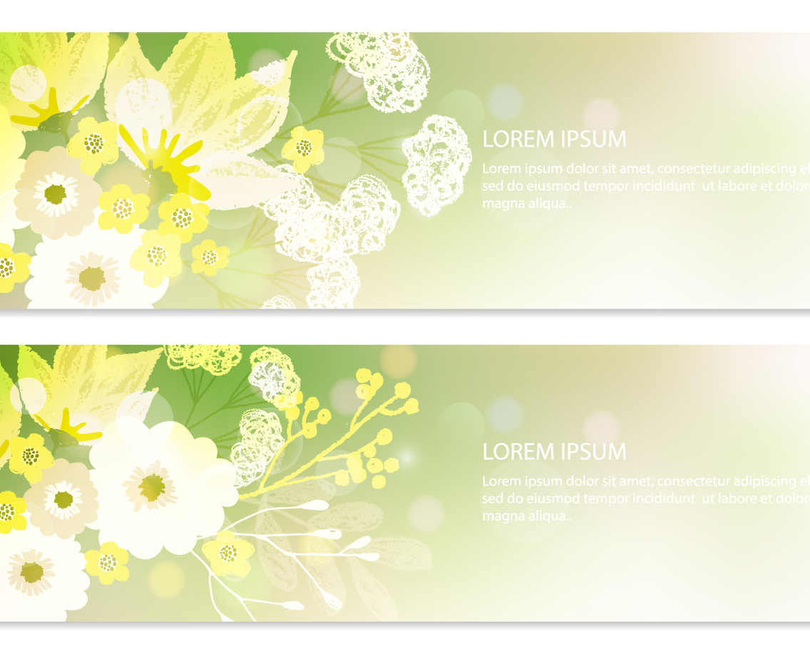 Green Floral Web Banners