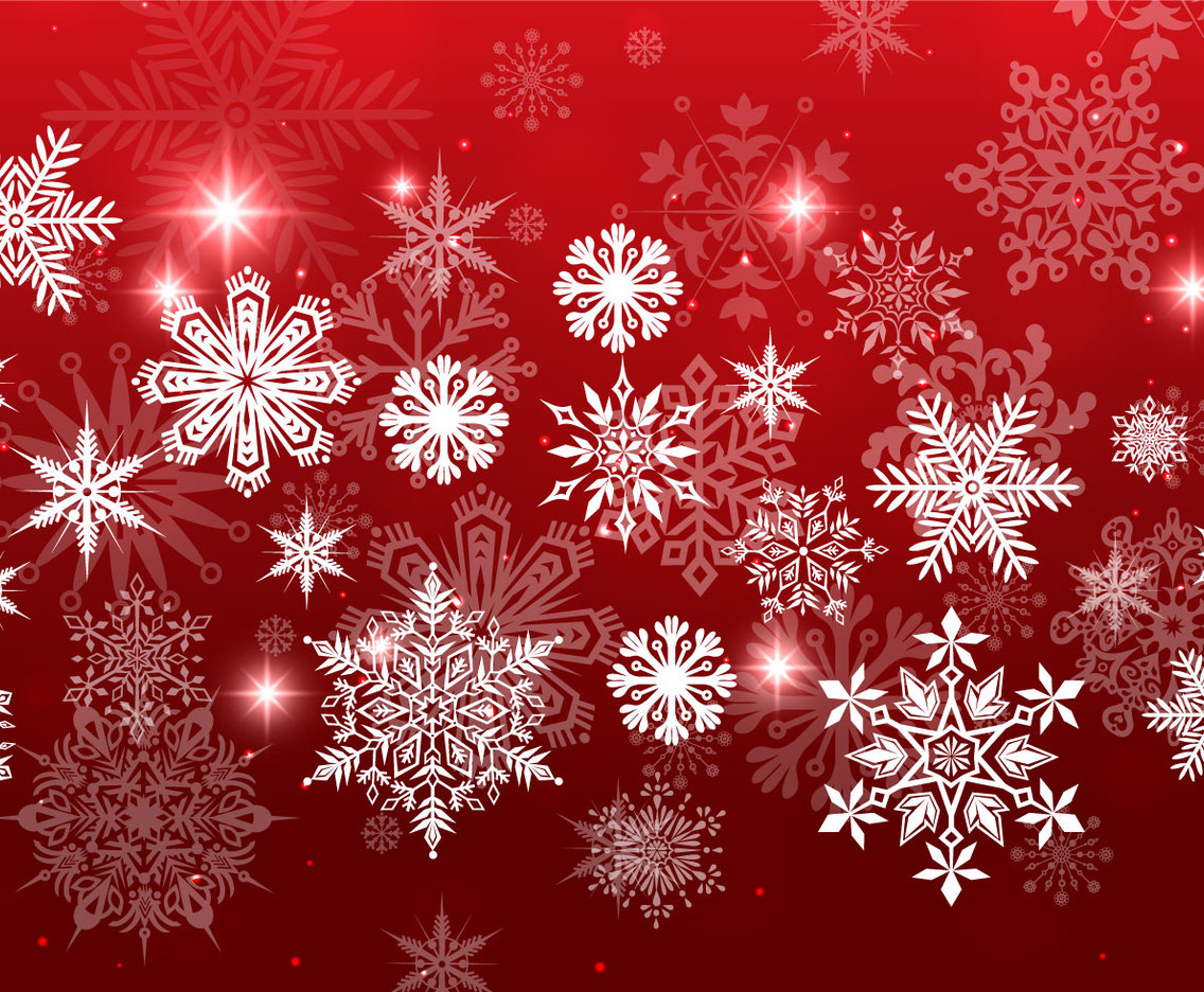 Red Christmas Snowflake Background