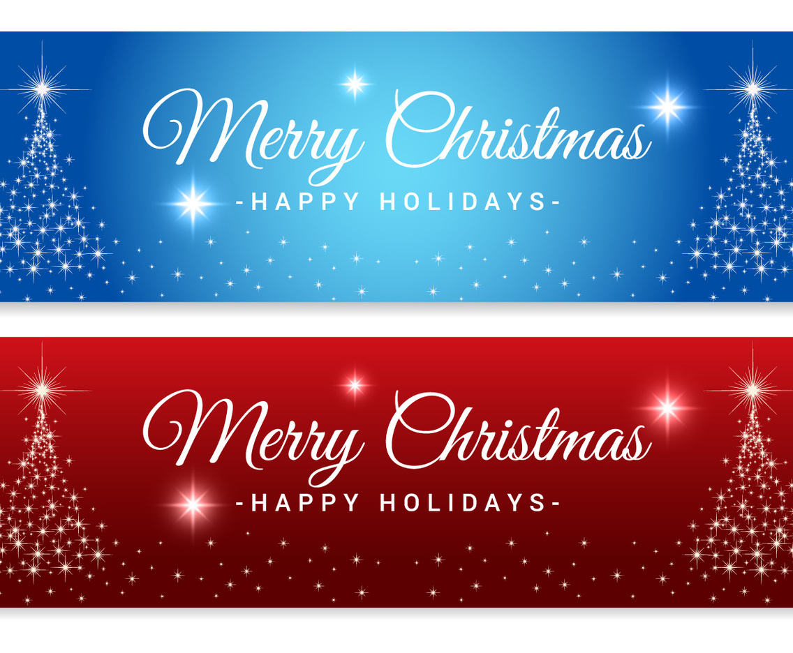 Sparkle Merry Christmas Tree Banners