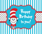 Cat In The Hat Greeting Card Template