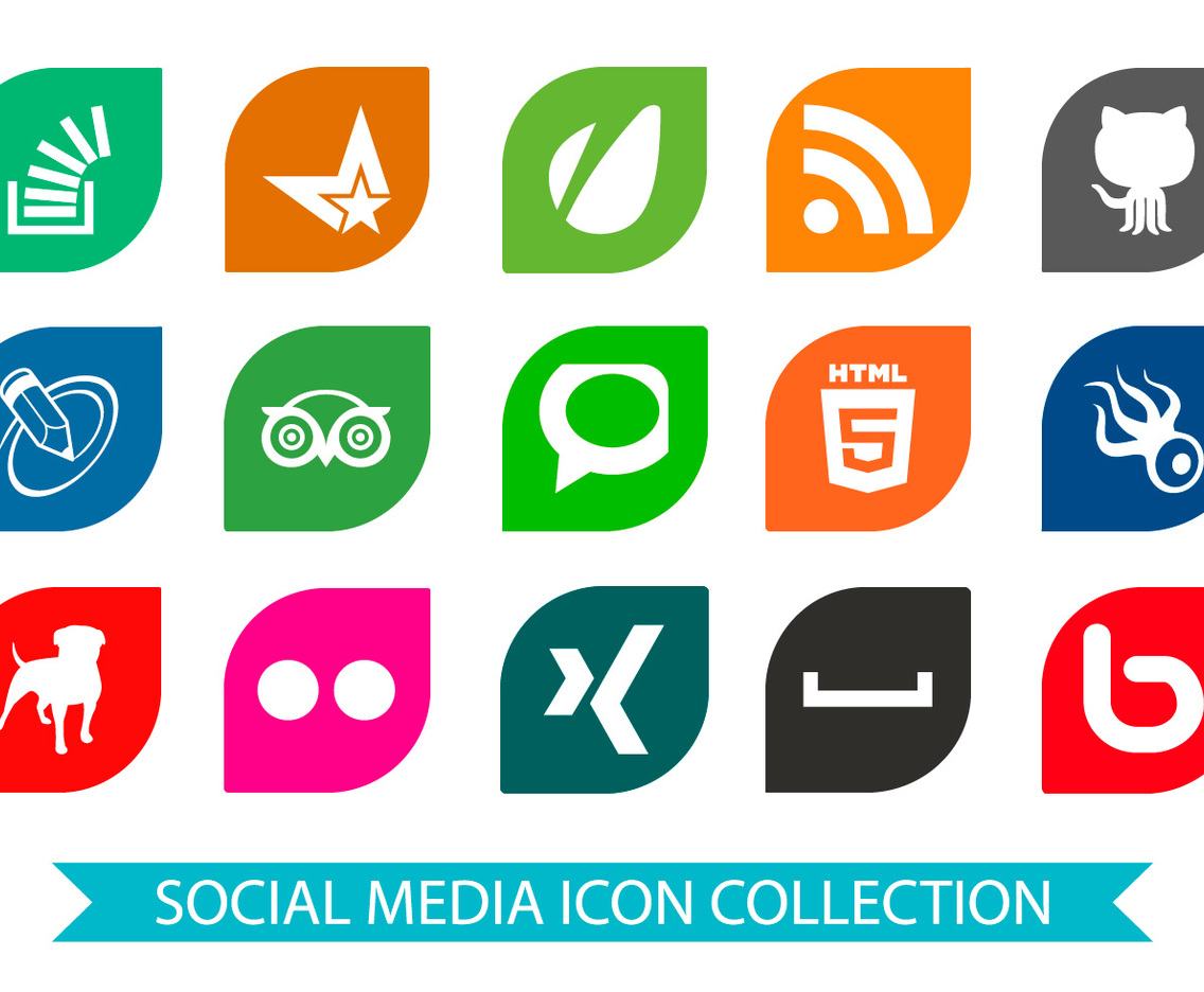 Bright Social Media Icon Collection