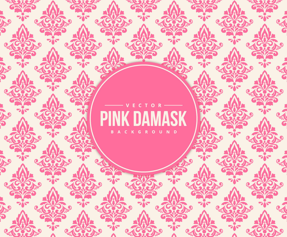 Beautiful Pink Damask Pattern Background