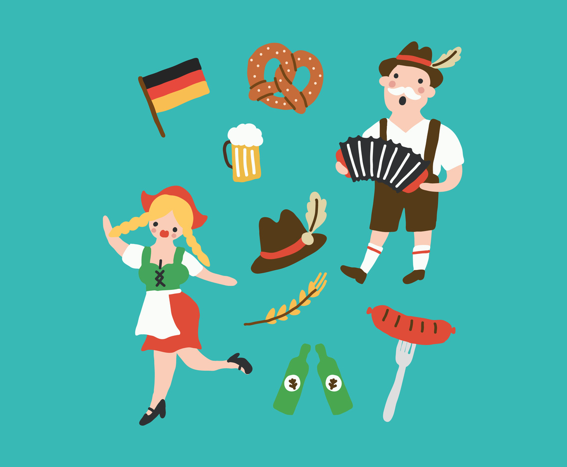 Funny And Colorful Oktoberfest Drawings