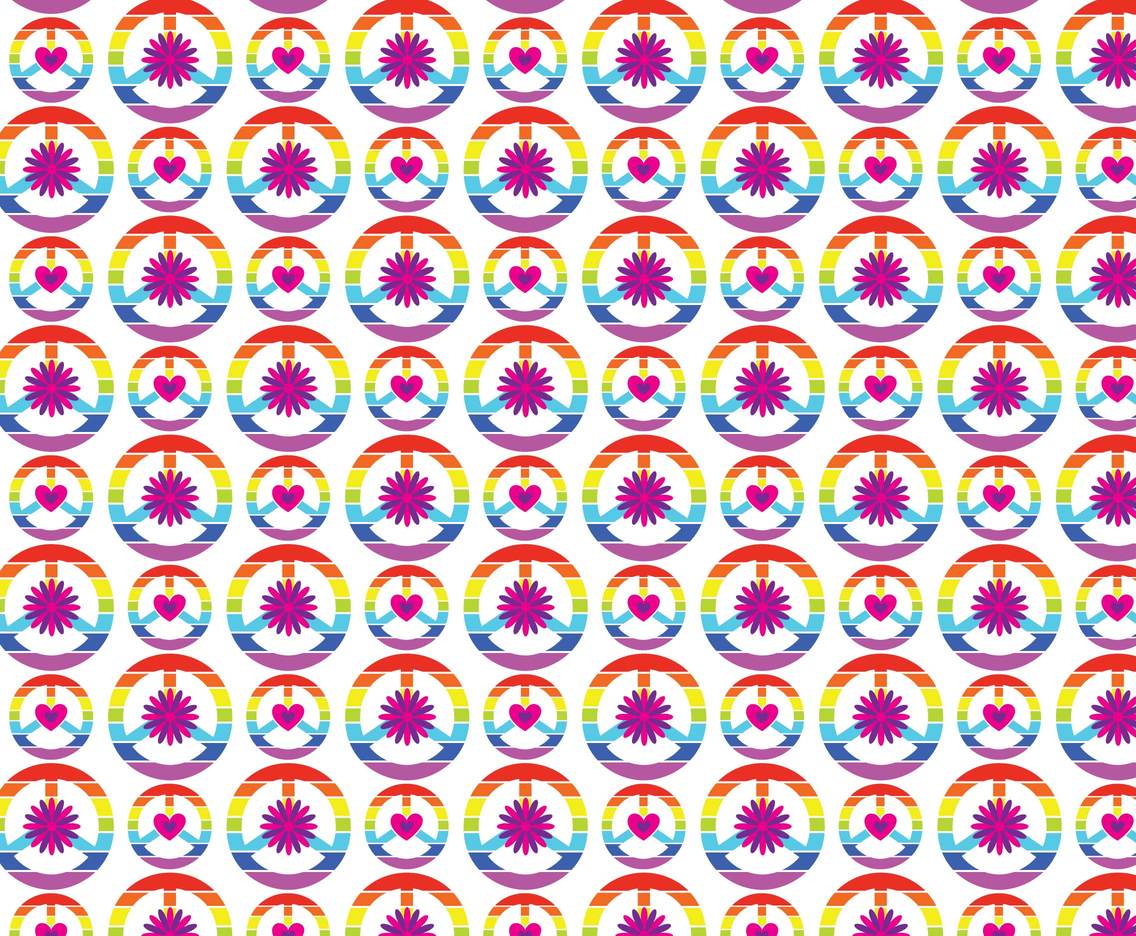 Rainbow Hippie Pattern Background