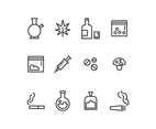 Drugs Outlined Set Icons