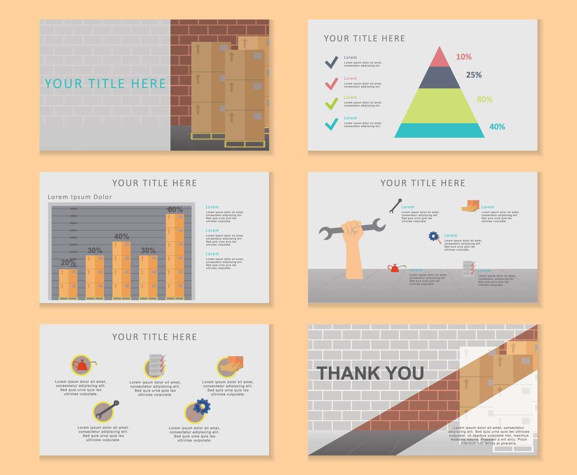Engineering Presentation Infographic Element Illustrations