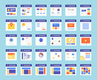 Flat Wireframes Vector Icons