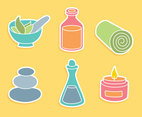 Spa Element Colors icons Vector