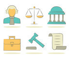 Lawyer Element Icons Vectors