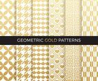 Golden Geometric Seamless Vector Patterns