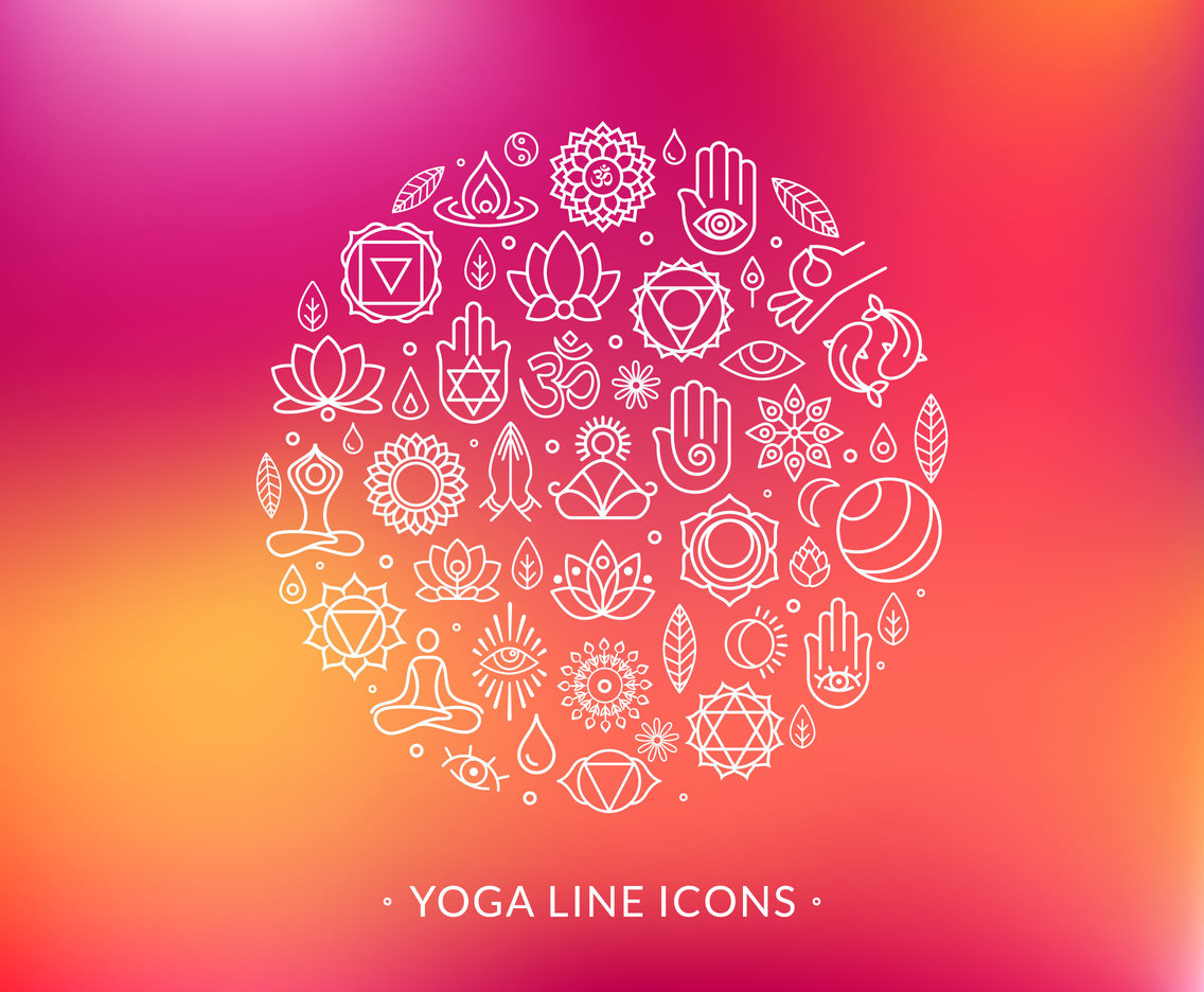 Line Yoga Vector Icons