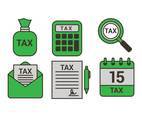 Bright Green Tax Icon Set 