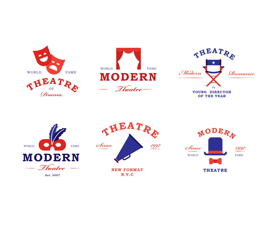 Theater Logo Design Set