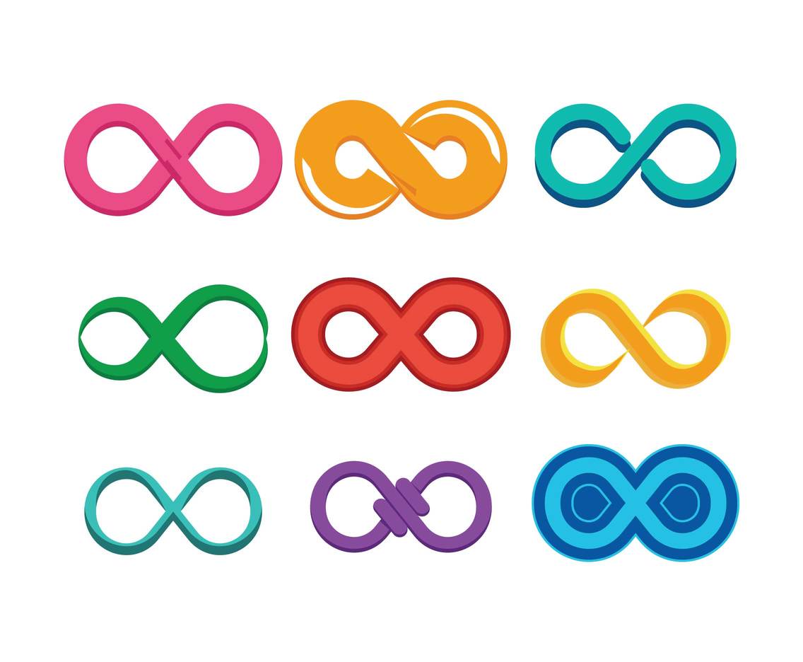 Eternity colorful vector set