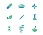Blue And Green Pharmacy Icon