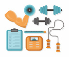 Flex and Workout Equipment Vector Icon Pack