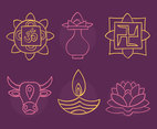 Sketch Hindu Element Collection Vectors