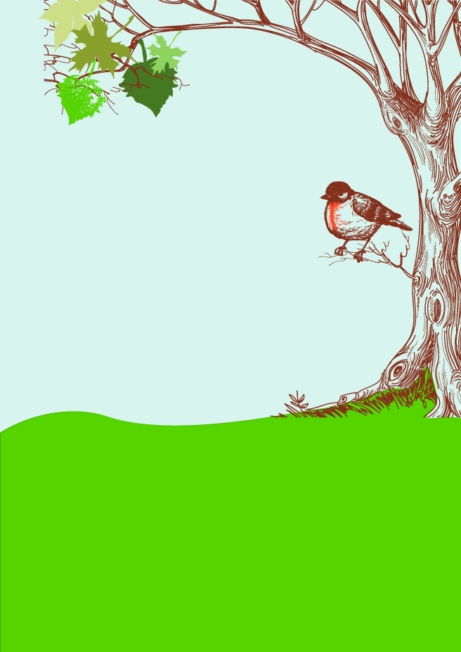 Bird on Tree Background Vector