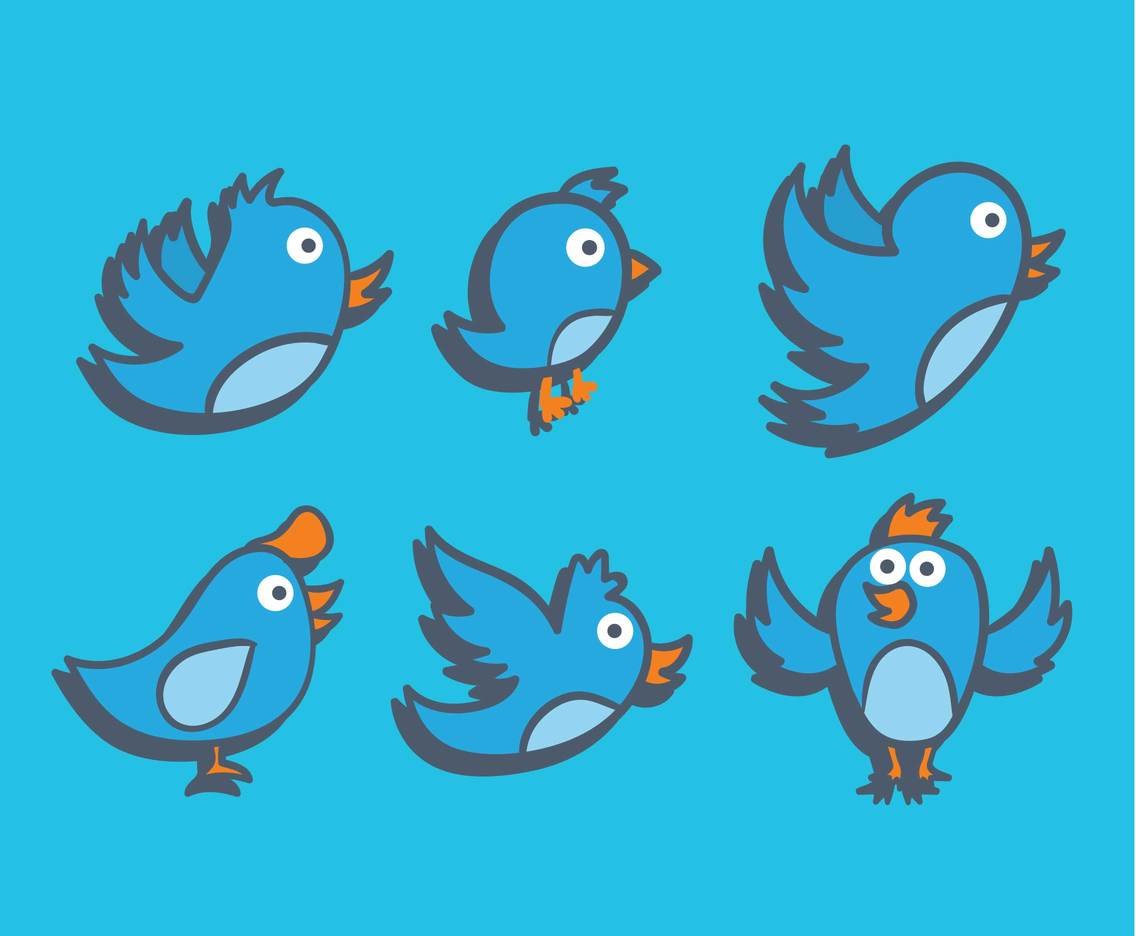 Twitter bird vector set