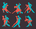 Salsa Dance Silhouette Vector Set