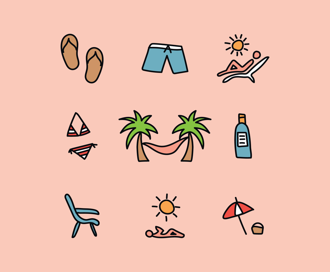 Relaxing On The Beach Vectors 
