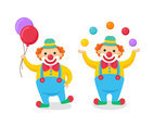 Clown Holding Ballons and Juggling With Ball