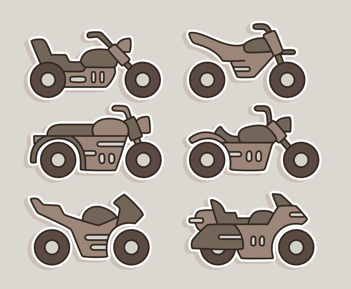 Motocycle Icons Vector 