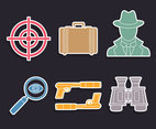 Spy Element Icons Vector