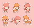 Cute Cartoon Poodle Vectors