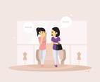 Women Gossiping and Talking Illustration