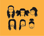 Various Dreadlocks Hairstyle Vector