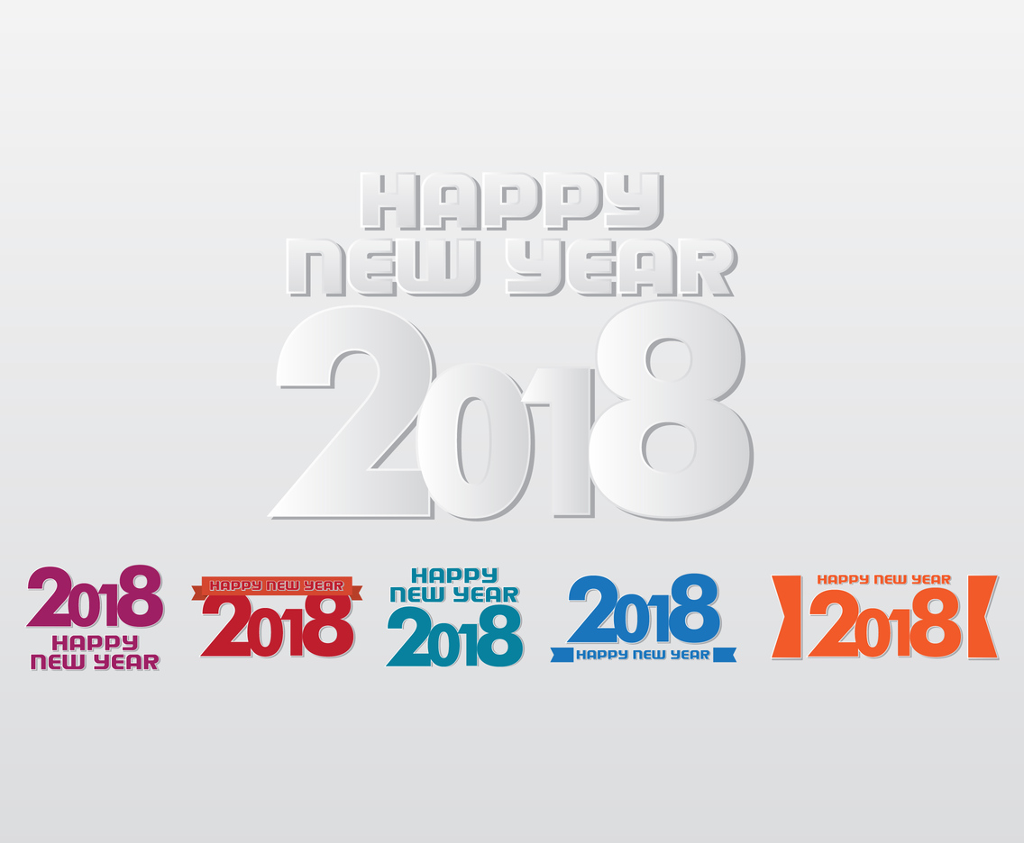 Happy New Year 2018 Paper Vectors 