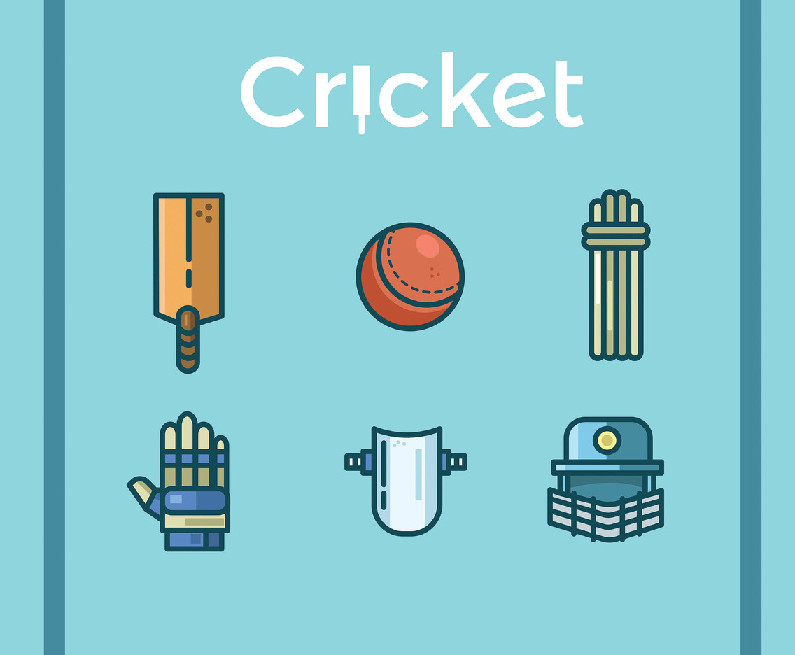 Cricket Vector Blue Background