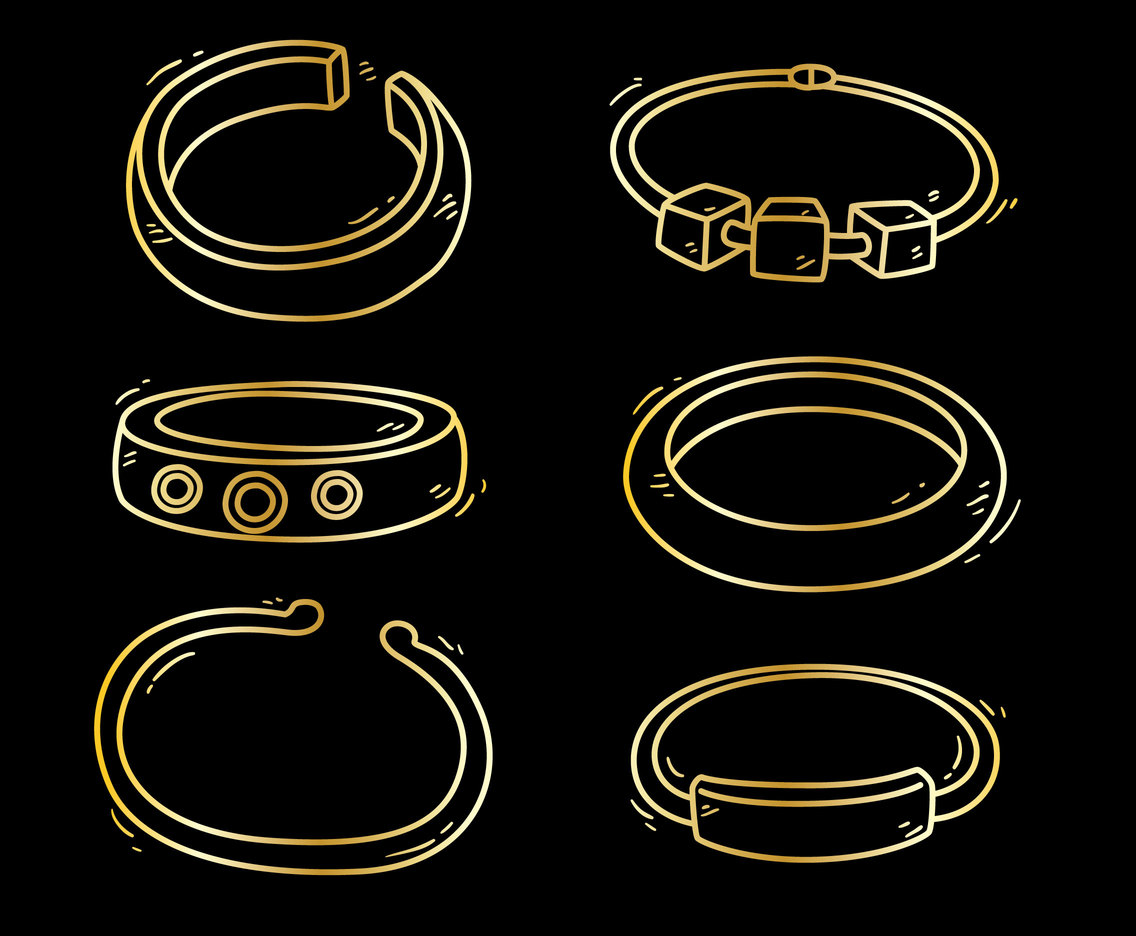 Sketch Golden Bracelet Vector