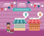 Supermarket Vector Illustration