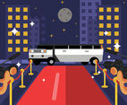 Limousine on the Red Carpet Illustration Vector
