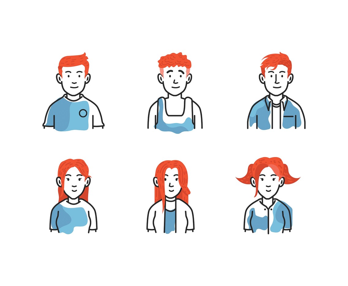 Redhead Vector White Background