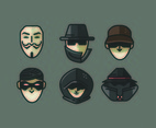 Anonymous Avatar Vectors Gray Background