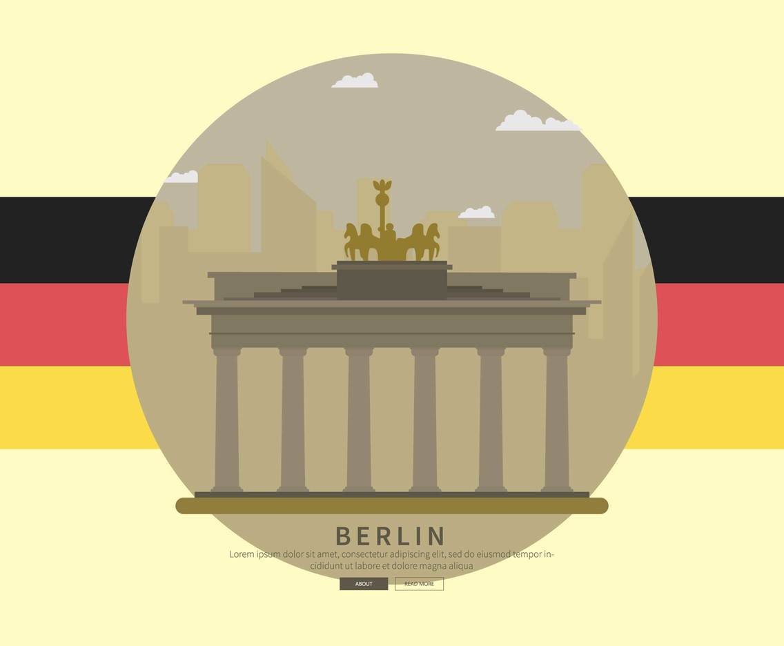 Free Berlin With Germany Flag Illustration