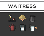 Waitress Icon Vector Black Background