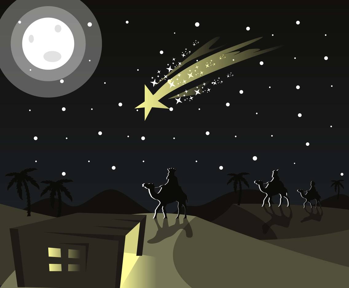 Bethlehem Christmas Landscape Illustration Vector