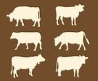 Silhouette Cattle Vector