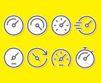 Quick Time Icons On Yellow Vector