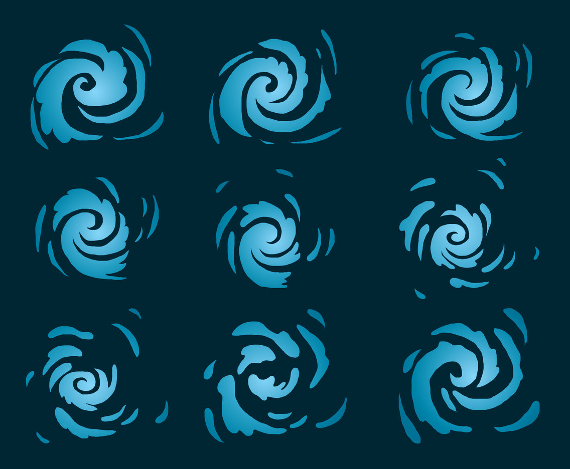Blue Whirlpool Collection Vector