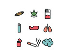 Set Of Icons About Smoking
